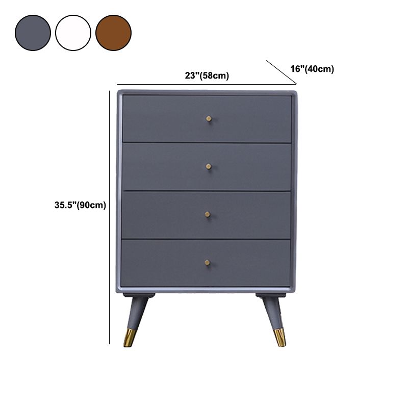 Solid Wood Glam Storage Chest Dresser Vertical Dresser with Metal Feet