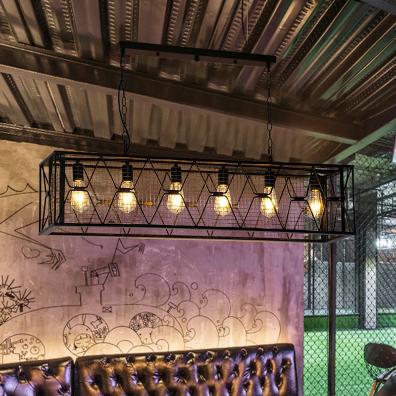 Éclairage d'île en métal noir