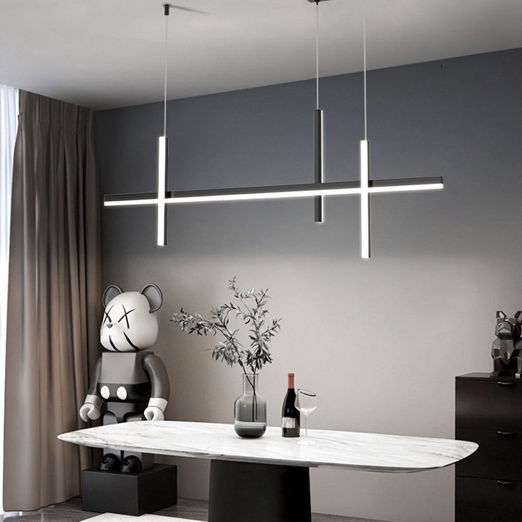 Modern Linear Chandeliers Island Light Fixtures Metal Chandeliers for Dining Room