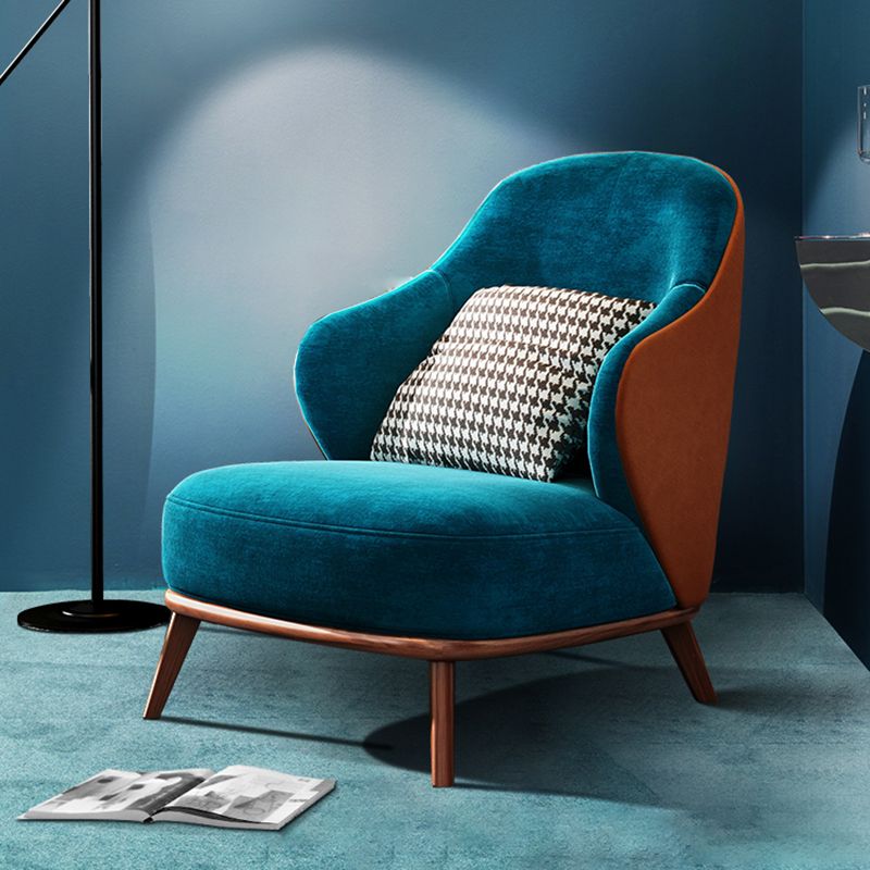 Contemporary Wingback Chair with 4 Solid Wood Legs and Tight Back