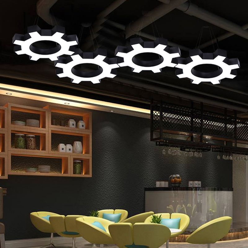 Luce a sospensione in palestra a forma di ingranaggio Acrilista Acrilista LED Apparecchi di illuminazione a soffitto