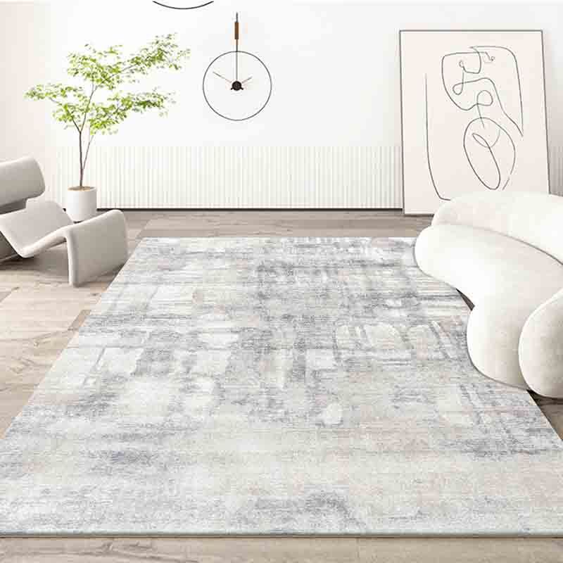 Tapis gris de loisirs simplicité tapis intérieur Tapis résistant aux taches en polyester pour la décoration intérieure