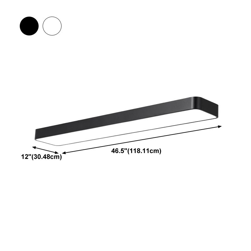 Plafonnier LED rectangulaire contemporain à montage encastré pour bureau