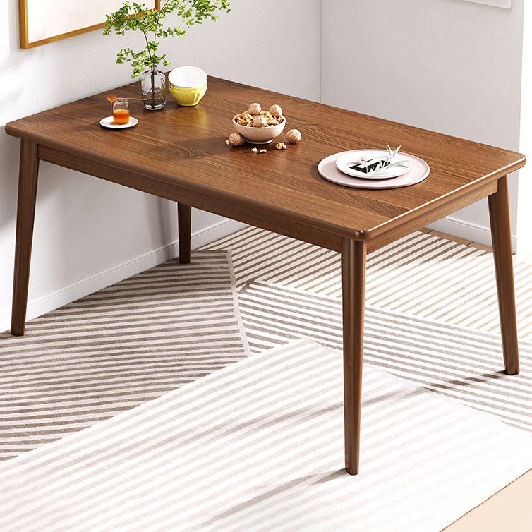 Solid Wood Contemporary Rectangle Table Wood Top Table for Kitchen