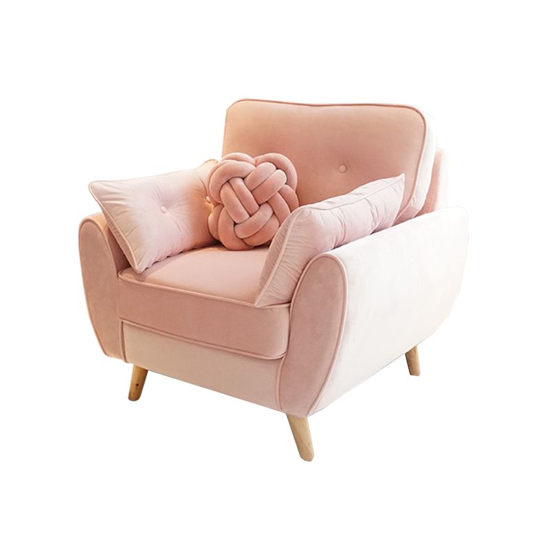 Contemporary Standard Sofa Set Flared Arm Settee Bench with Pillows