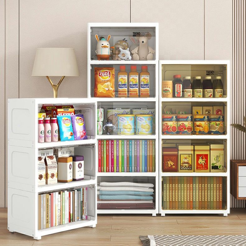 Contemporary Wardrobe Armoire with Legs Plastic Non-Hanging Armoire