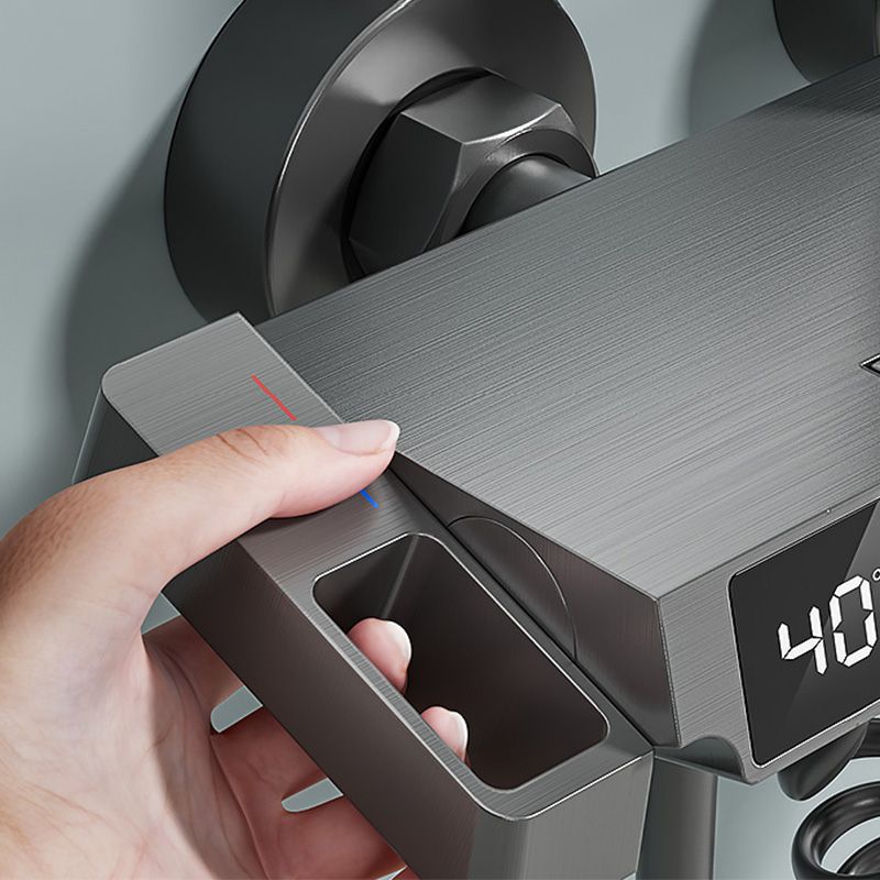 Contemporary Shower Set Slide Bar Handheld Shower Head Wall Mounted Shower System