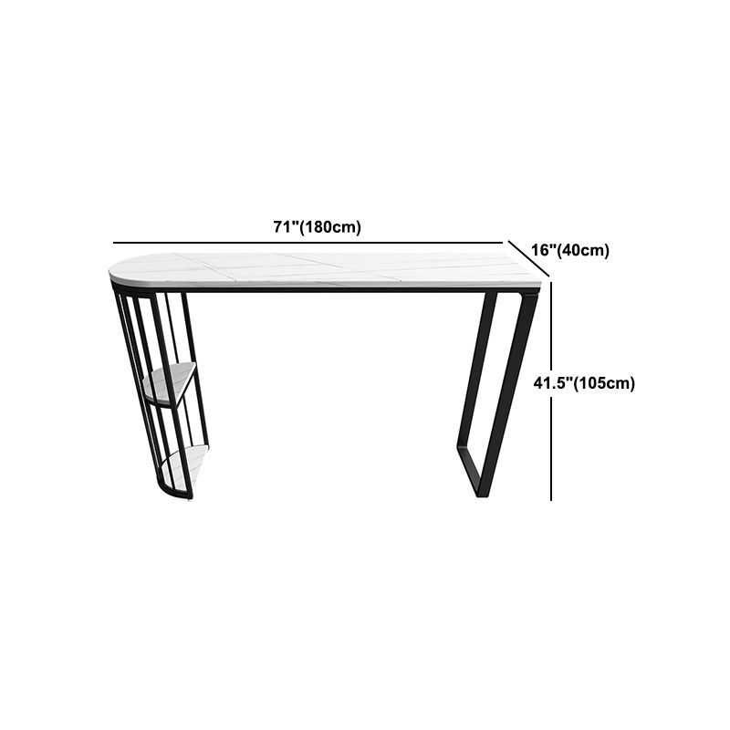 Indoor Free Form Bar Dining Table Modern Stone Top Bar Table with Storage Shelf