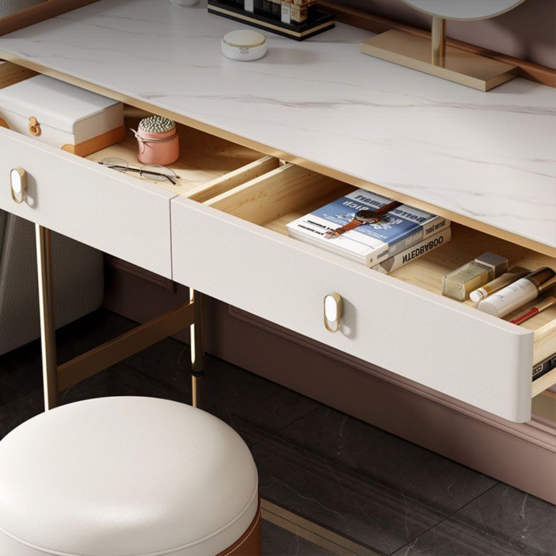 Contemporary Vanity Dressing Table Set Wood Vanity Tables with Slate Top