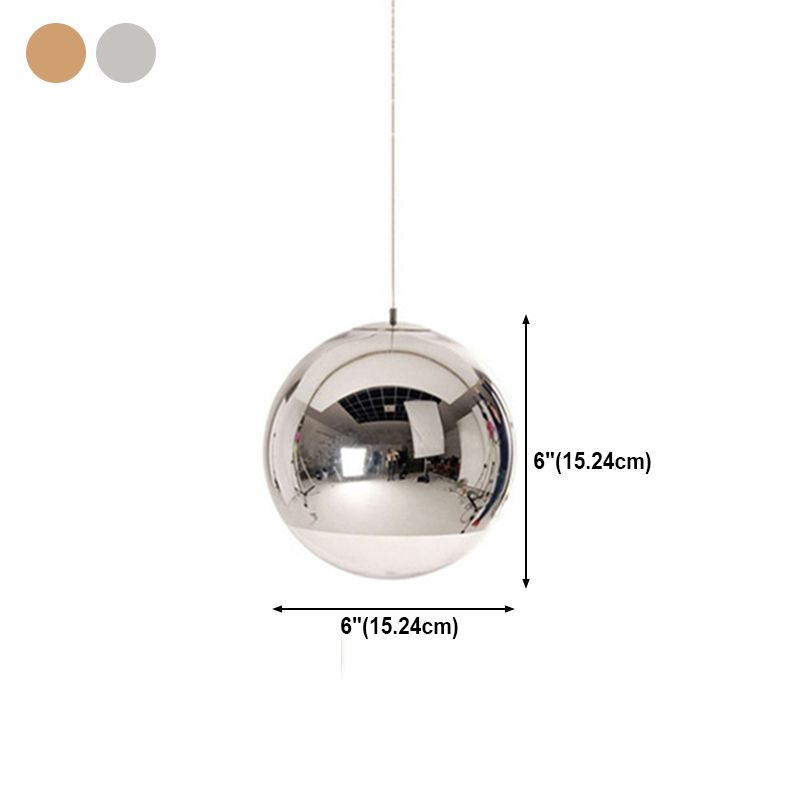 1 hoofdbol hanglamp licht postmodern gespiegelde glazen ophanging licht