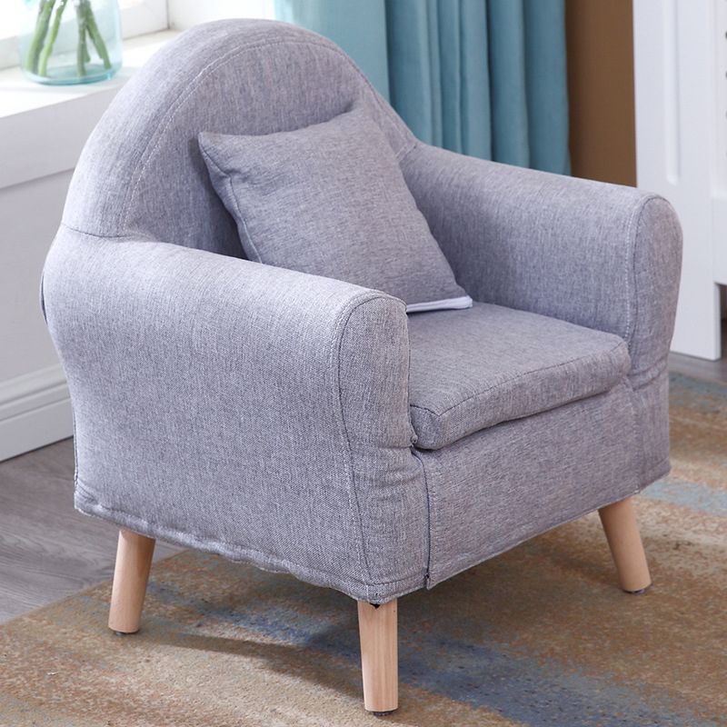 19.68"Wide Armchair Camel Back Cotton Blend Chair with Round Arms and Basic Four Legs