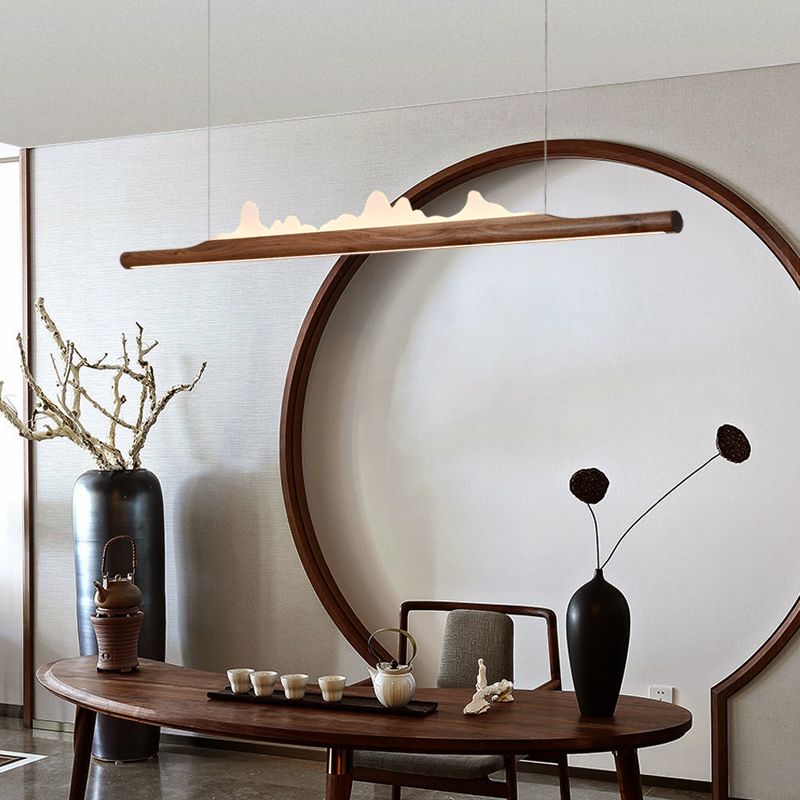 Idées d'éclairage à l'île LED moderne nordique lampe à lustre linéaire pour salle à manger