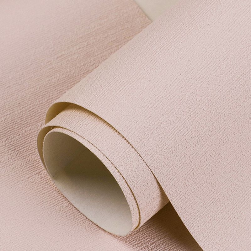 Wallpaper Roll Plain Pastel Color Minimalist Style Non-Woven Fabric Wall Covering