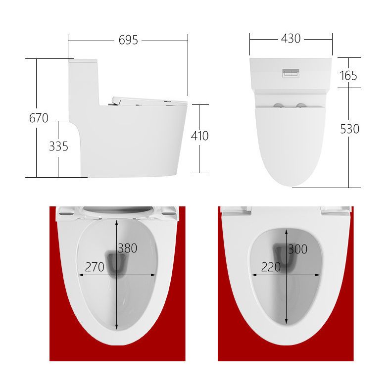 Floor Mount Flush Toilet Concealed Tank One-Piece Toilet with Slow Close Seat