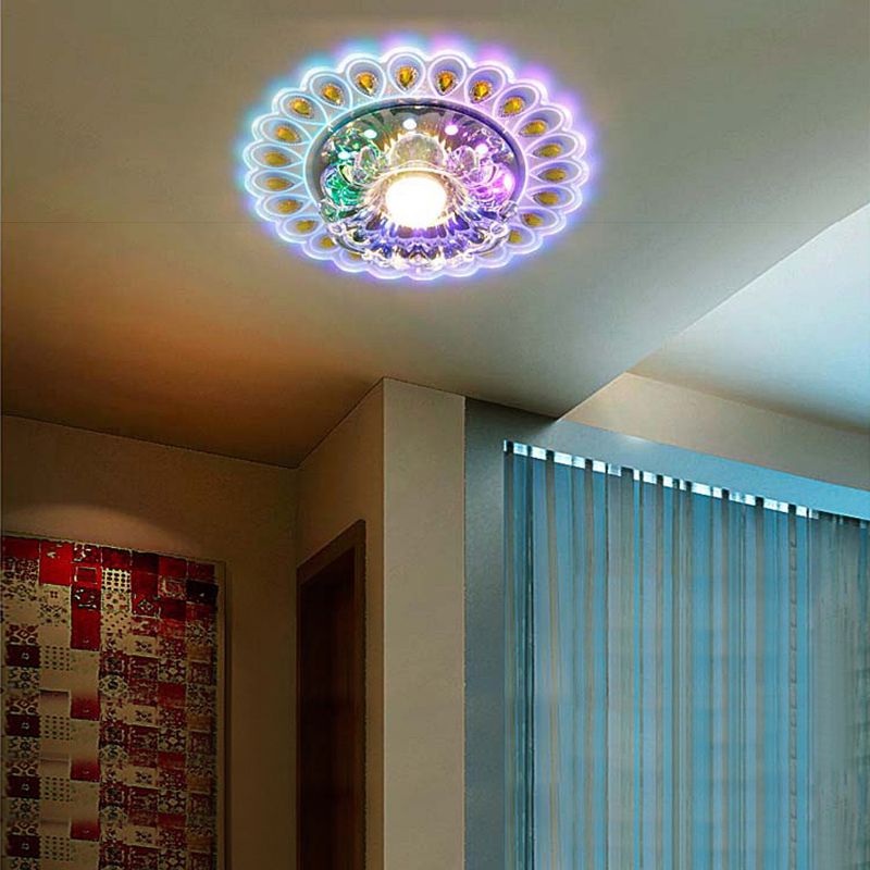 Mini luz de techo de cristal LED de estilo moderno, luz de techo empotrada con orificio de 2-3,5 pulgadas de diámetro