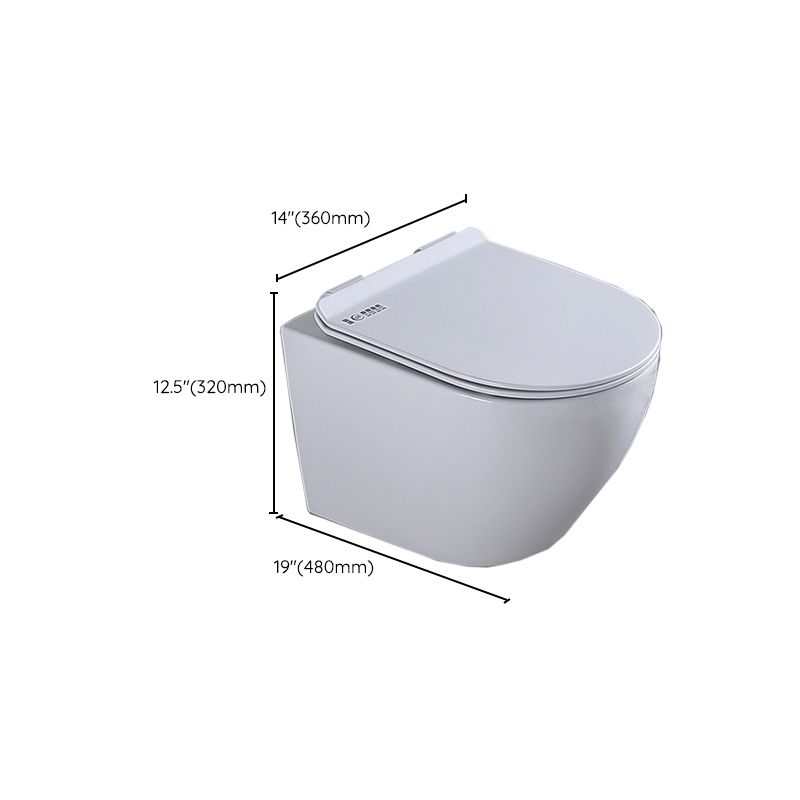Modern Wall Hung Toilet Bowl 1-Piece Urine Toilet with Seat for Washroom