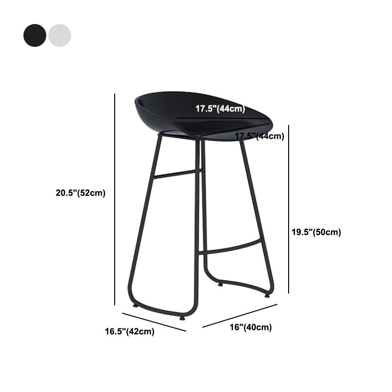 Contemporary Metal Stool Plastic Low Back Counter Stool with 4 Legs