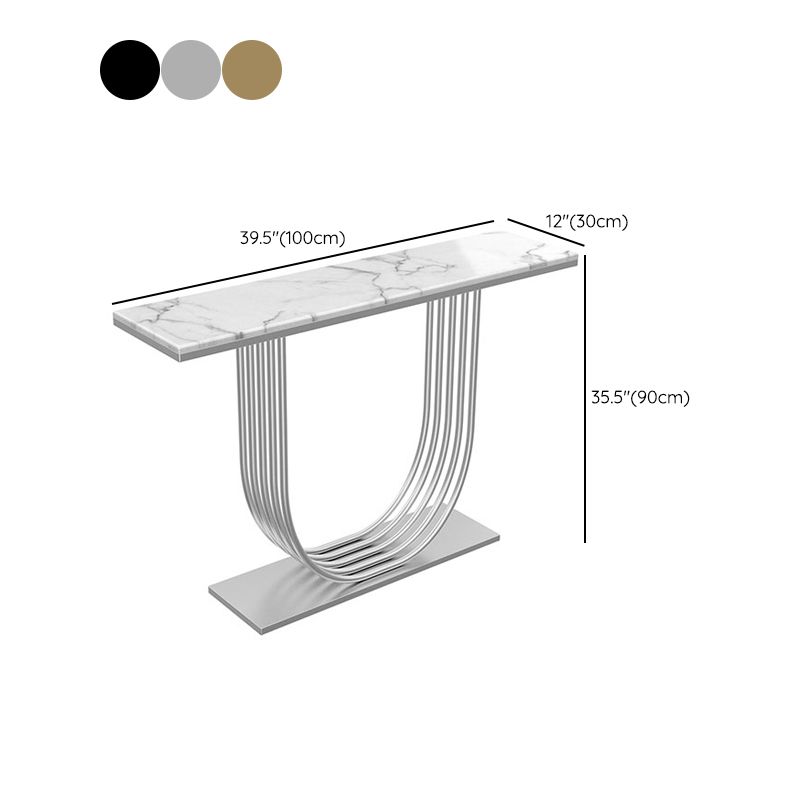 Glam Marble Console Table Rectangle Console Accent Table for Hall