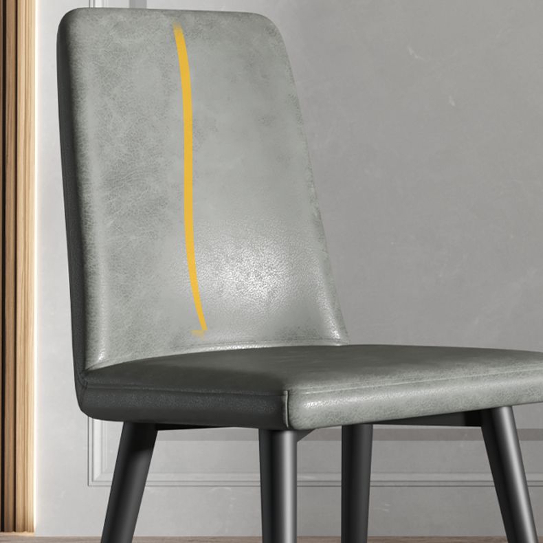 Les chaises contemporaines de salle à manger en métal ont tapissé la chaise de salle à manger de tissu de toile pour l'usage à la maison