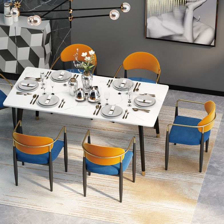 Chaise de salle à manger de salle à manger à manger en métal contemporain pour la cuisine