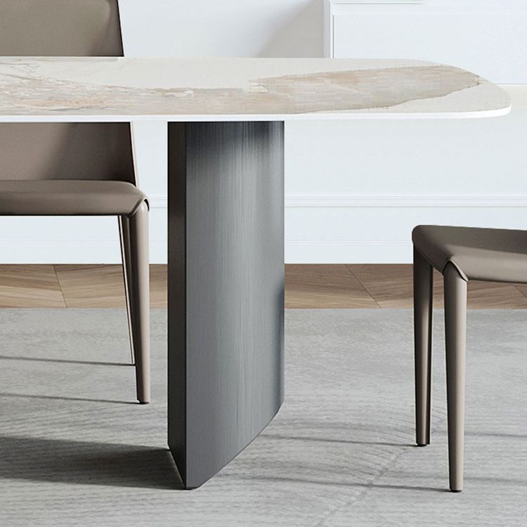 White Stone Dining Table Set 1/2/5/7 Pieces Glam Dinette Set for Kitchen