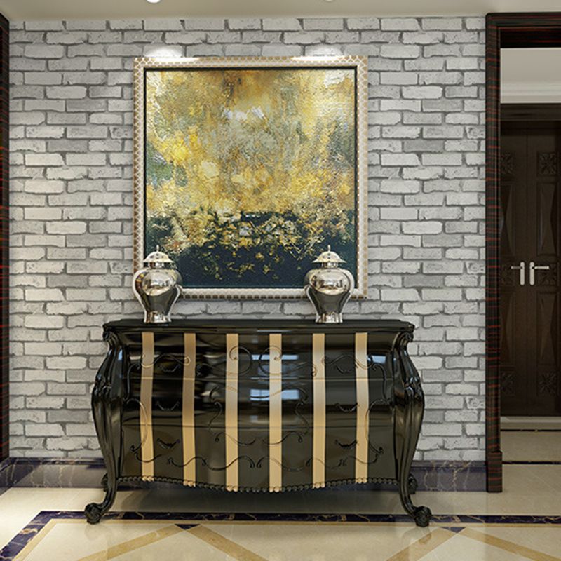 Steampunk Brickwork Wallpaper PVC Stain Resistant Dark Color Wall Covering for Home