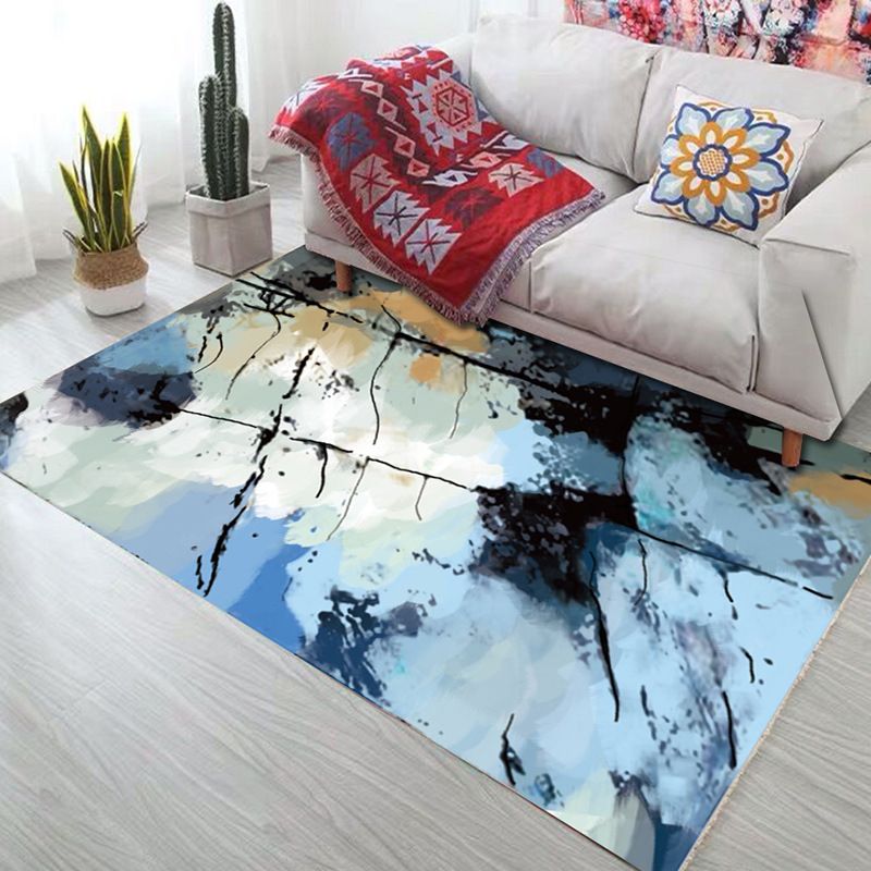 Colorful Modern Rug Polyester Geometric Print Area Rug Anti-Slip Area Rug for Home Decor