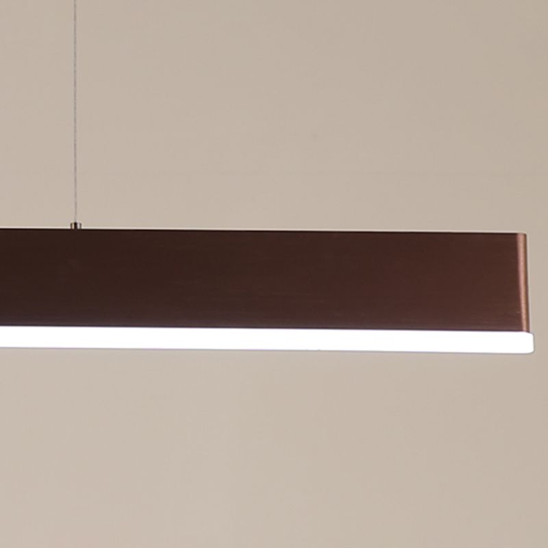 Contemporary Style Linear Shape Island Light Metal 1 Light Island Pendant Light in Brown