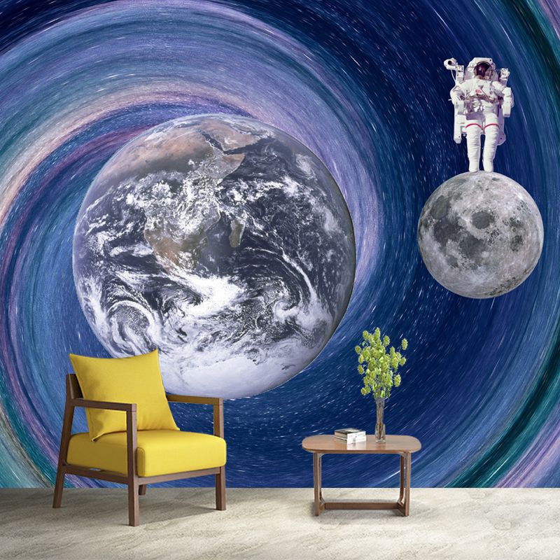 Milky Way Galaxy Stain-Resistant Mural Wallpaper for Sleeping Room, Personalized Size