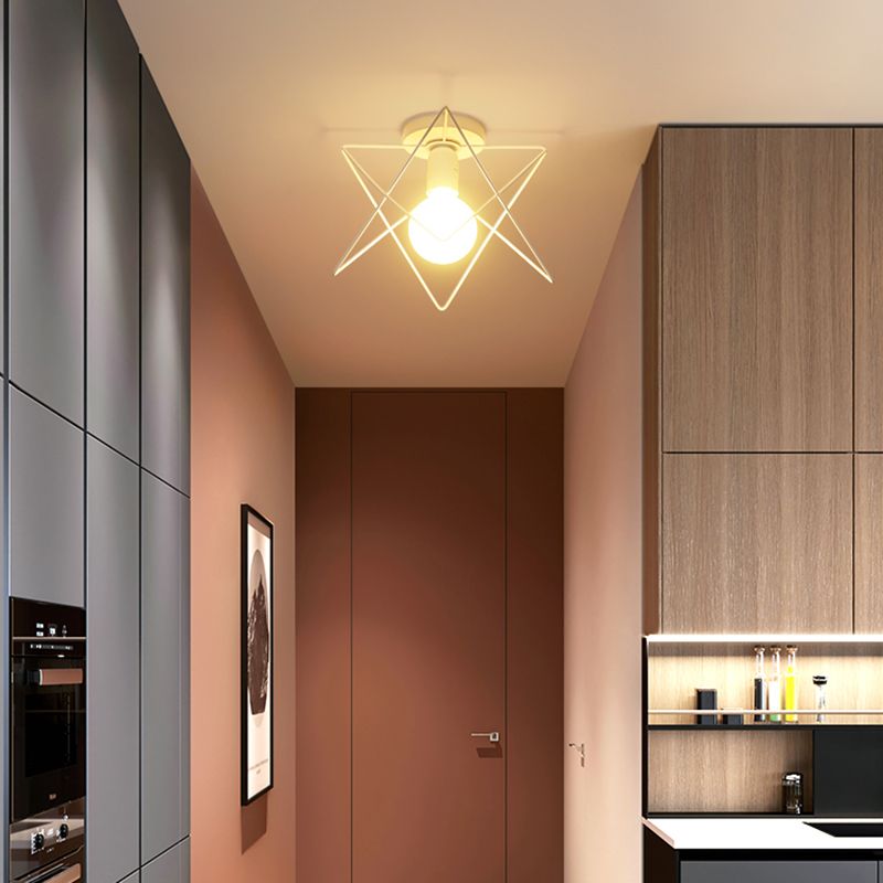 Metalen geometrische schaduw spoel plafondlicht industrieel 1 licht spoelbevestiging in het wit