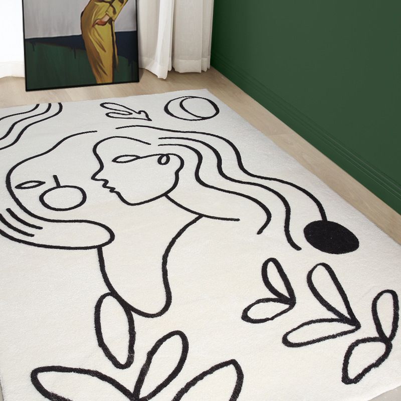 Simplicity Carpet Modern Nordic Area Rug Polyester Stain Resistant Indoor Rug for Living Room