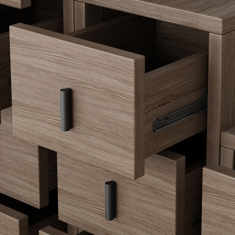 Contemporary Vertical Chest Bedroom Storage Chest in Brown with Drawers