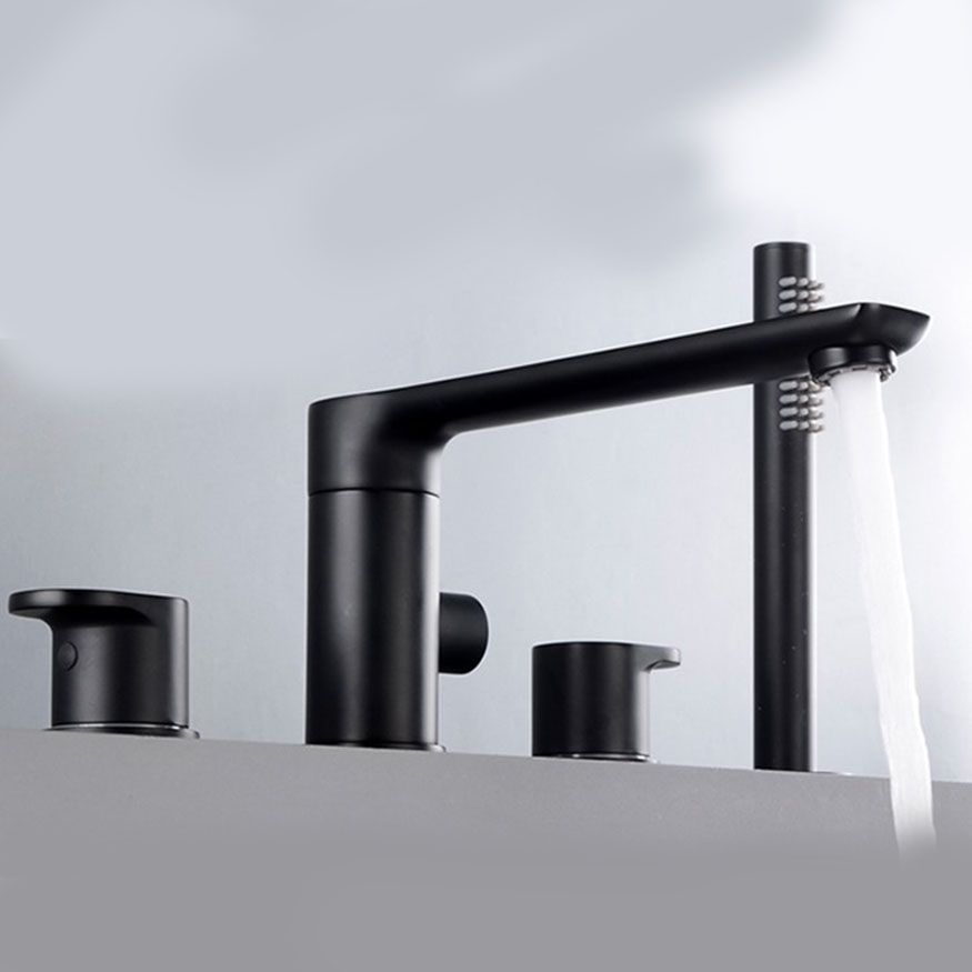 Modern Square Brass Tub Faucet with Hand Shower Bathroom Faucet