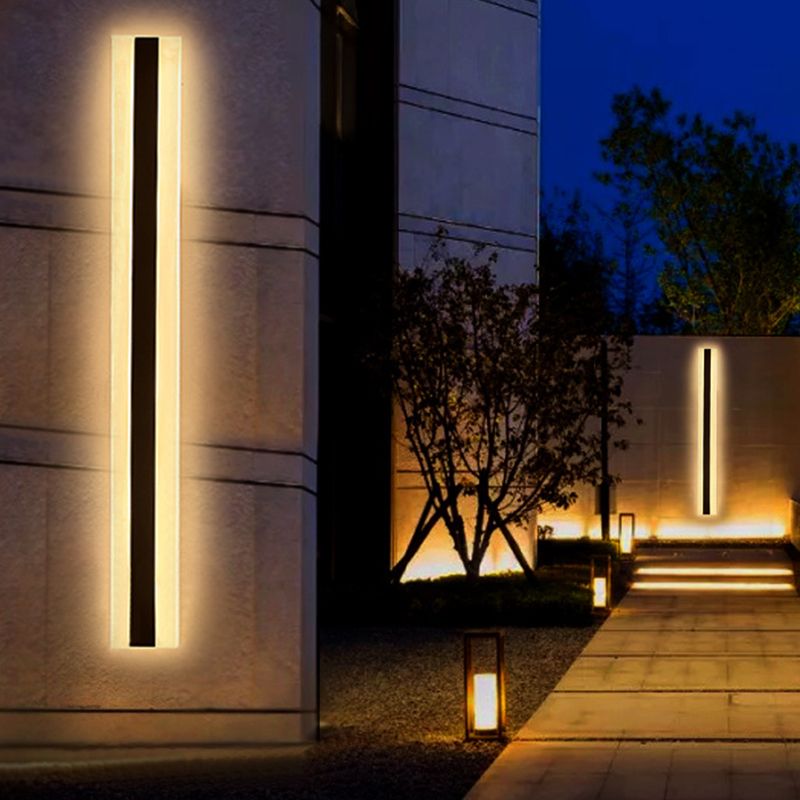 Linear Wall Lighting Modern Metal 1 Light Rustic Wall Sconces in Black