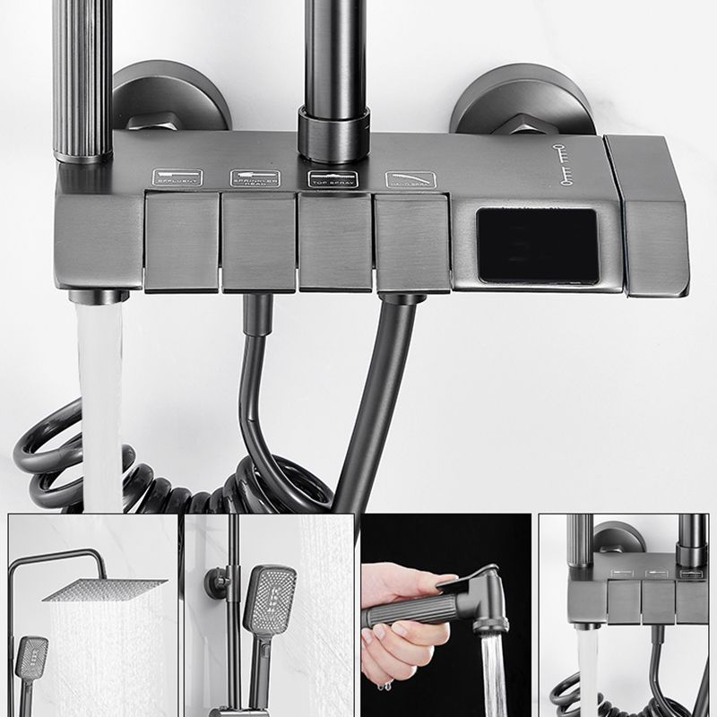 Contemporary Shower System Slide Bar Handheld Shower Head Wall Mounted Shower Set