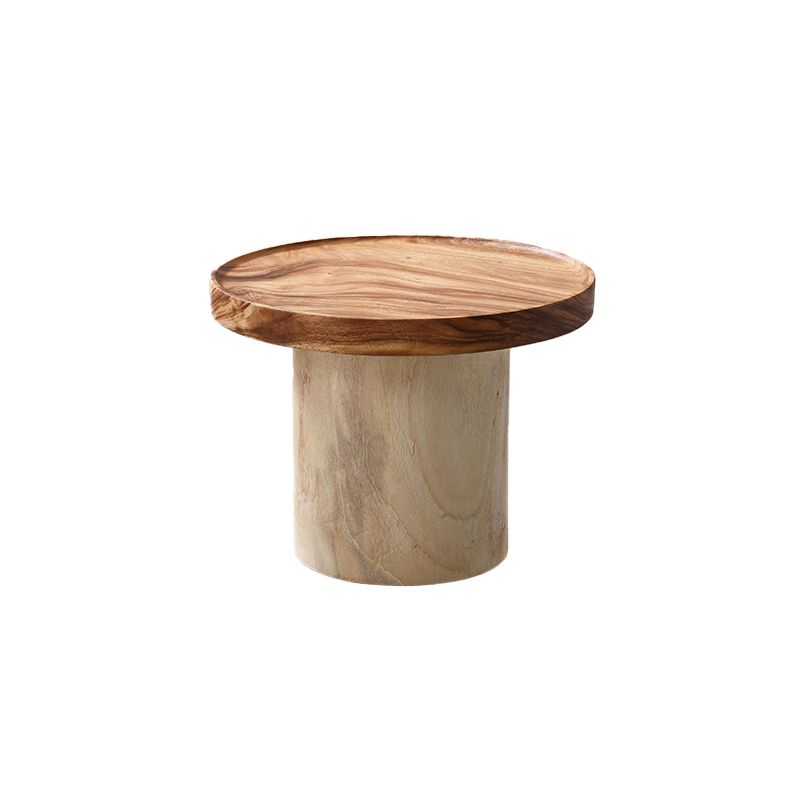 Pedestal Coffee Table Solid Wood Tray Top Coffee Cocktail Table