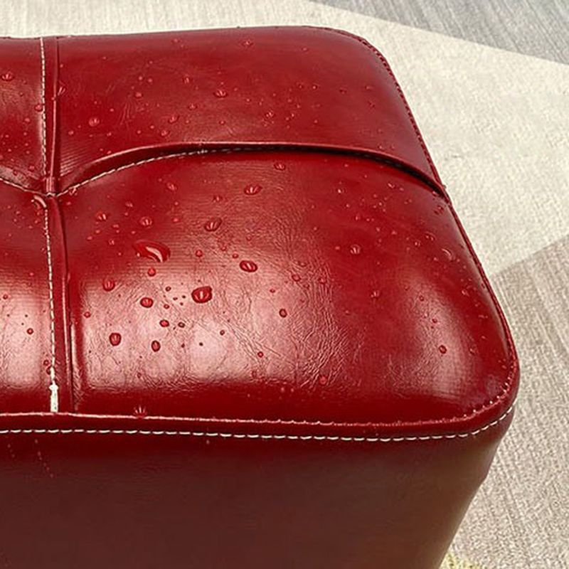 Modern Square Standard Faux Leather Solid Color Standard for Living Room