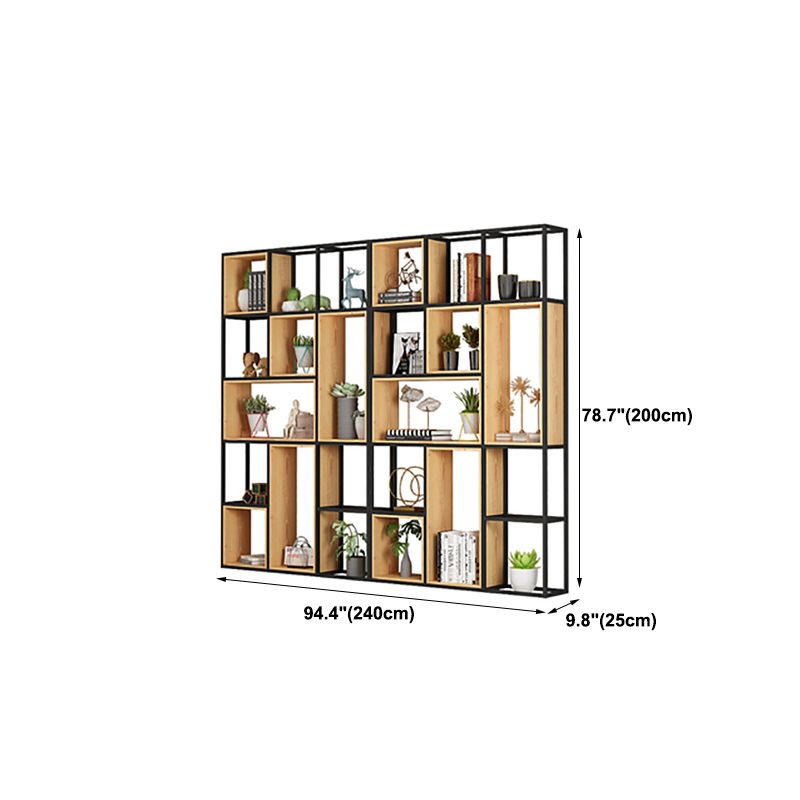 Open Shelf Bookcase Contemporary Metal Bookshelf for Dining Room