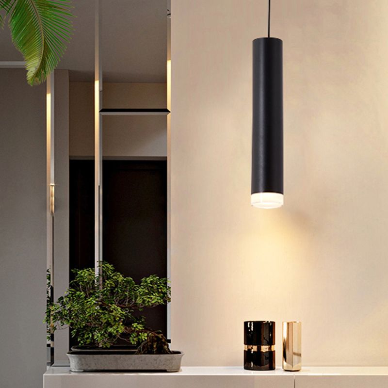 Modern Tubes Pendant Lighting Fixtures Acrylic 1 Light Hanging Lamps for Dinning Room