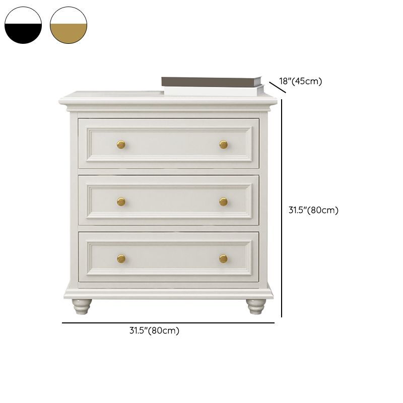 Traditional Storage Chest Solid Wood White Dresser , 23.33-inch Width