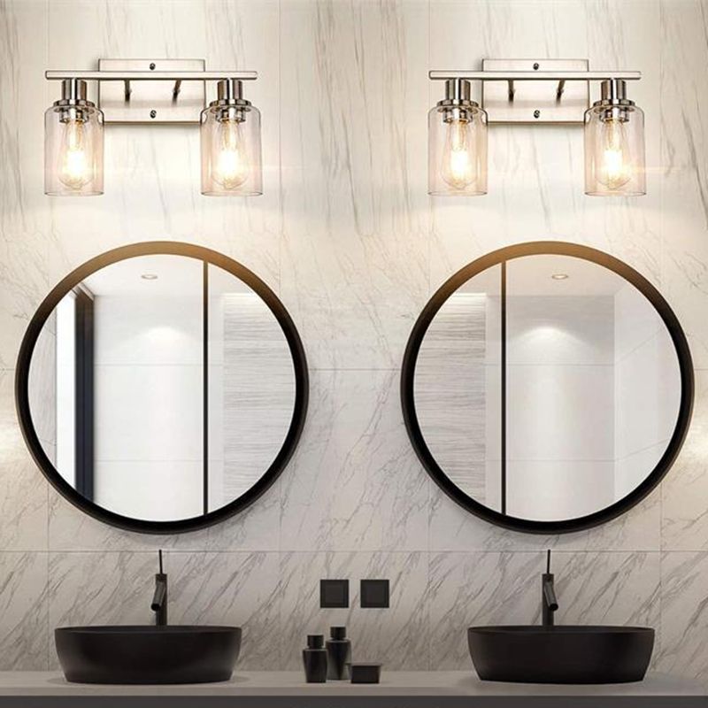 Glass Bath Vanity Lighting Polish Finish Light for Bathroom