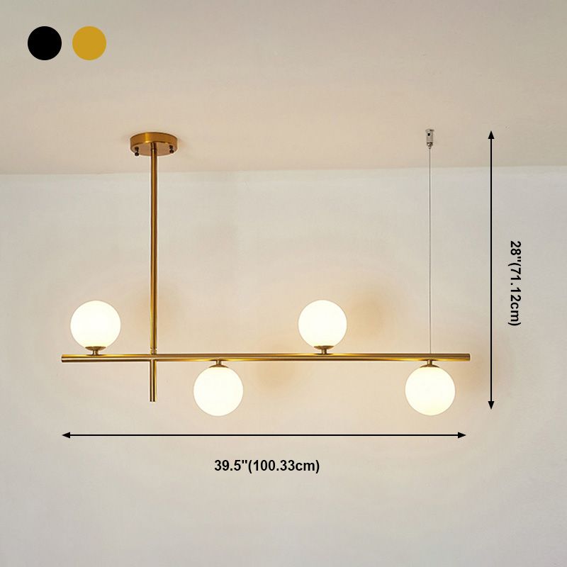 Pendants contemporains Sphère Glass Island Chandelier pour la cuisine