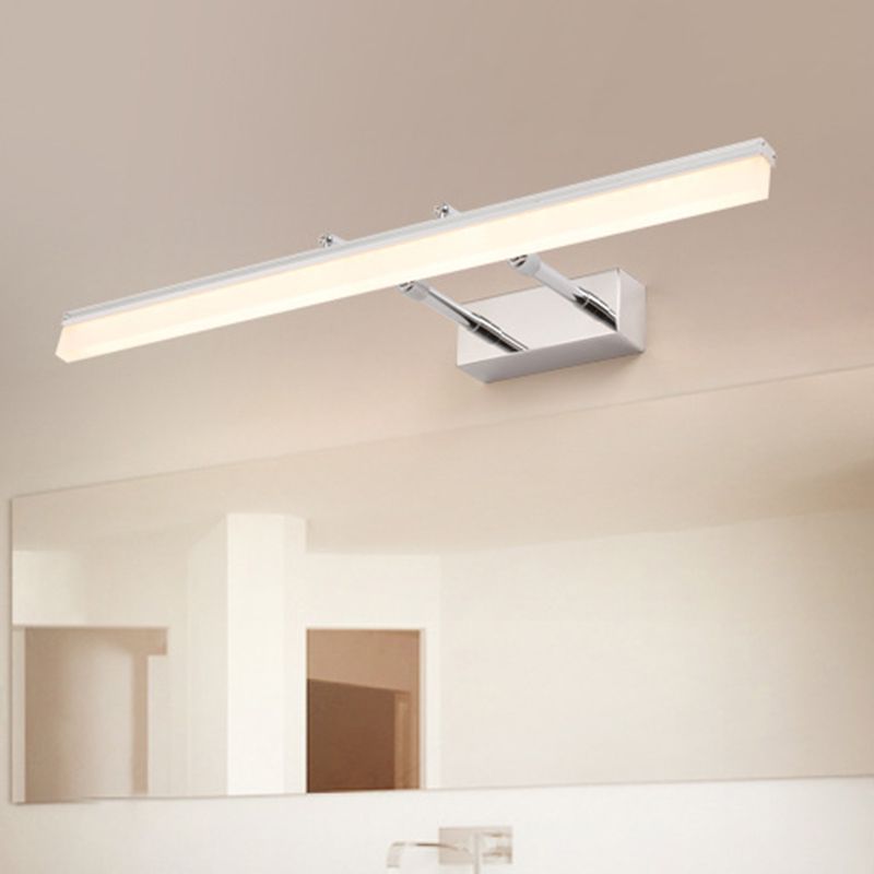 Luminaire mural de salle de bain linéaire LED en acier inoxydable LED moderne applique murale moderne en argent