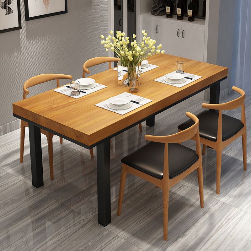 Rectangle Industrial Style Solid Wood Dining Room Set with 4 Legs Table Dining Room Furniture