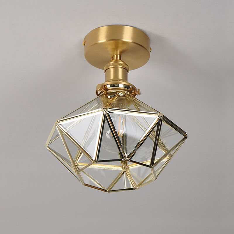 Modern Glass Ceiling Lamp Household Flush Mount Light Fixture for Bedroom
