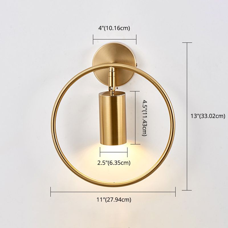 Cylindrical Metal Spotlight Wall Sconce Nordic Style Simplicity Bedside Reading Light for Bedroom