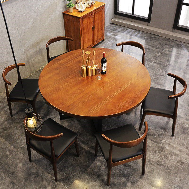 Simple Style Dining Table Solid Wood Round Dinette Table for Home Kitchen