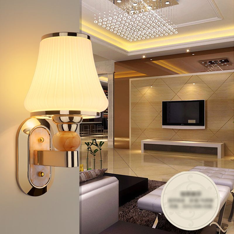 Geometric Shade Glass Wall Sconce Modern Style Multi Lights Wall Mounted Light in Gold