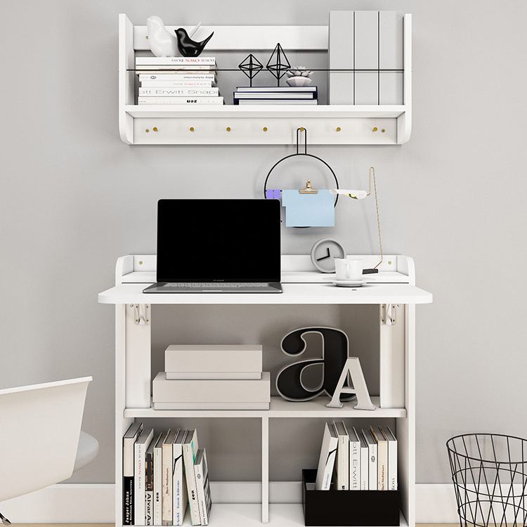 Contemporary Wood Bookshelf Closed Back Wall Mounted Bookcase for Home Office