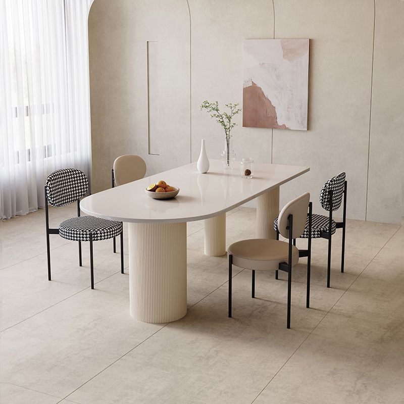 Modern White Dining Table Stone Dining Table for Kitchen Use